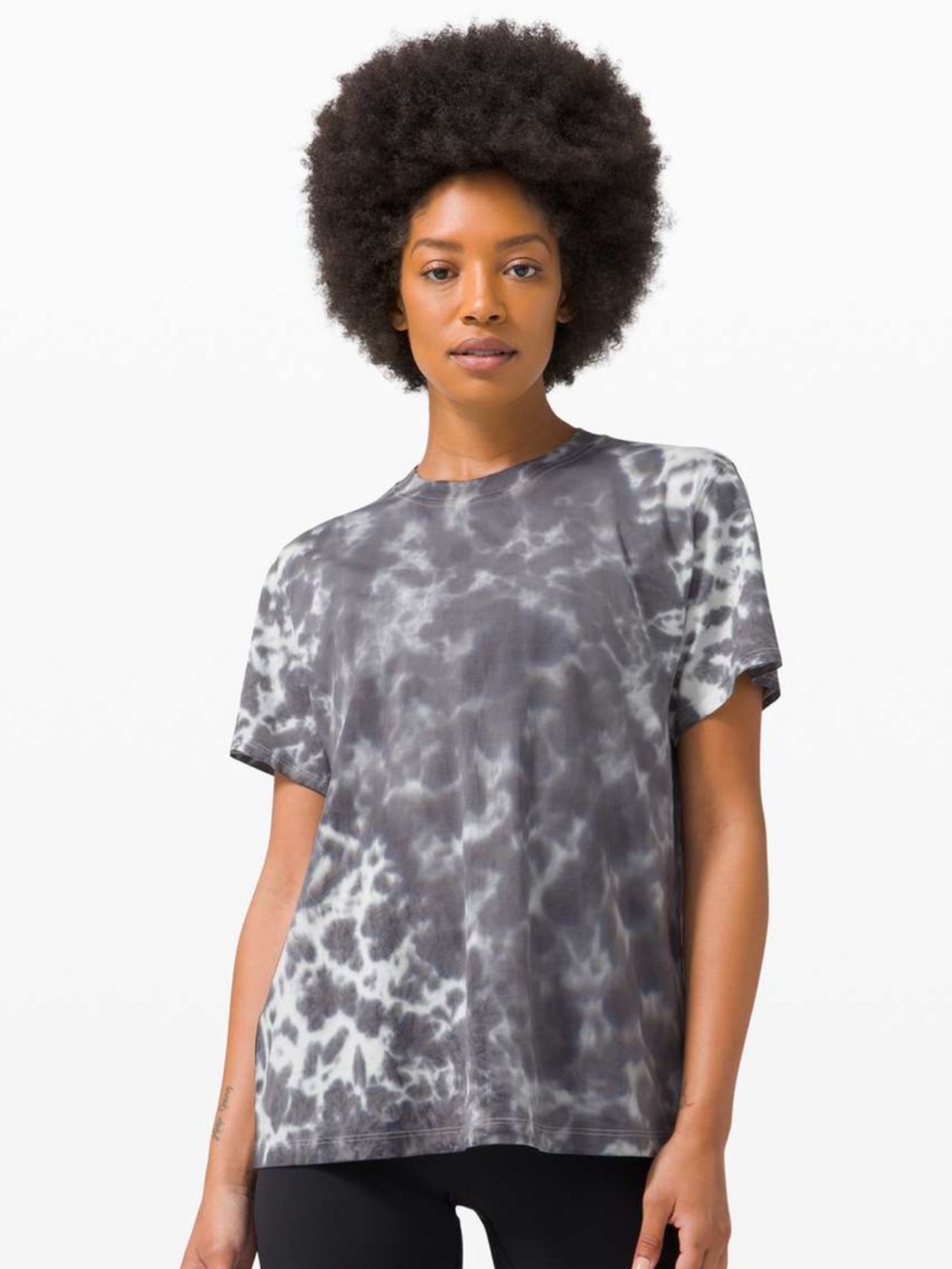 Lululemon All Yours Tee *Tie Dye size 10 Marmoleado Tie Dye Graphite Grey